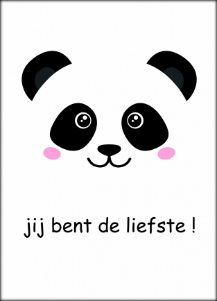 Ansichtkaart Panda jij bent de liefste